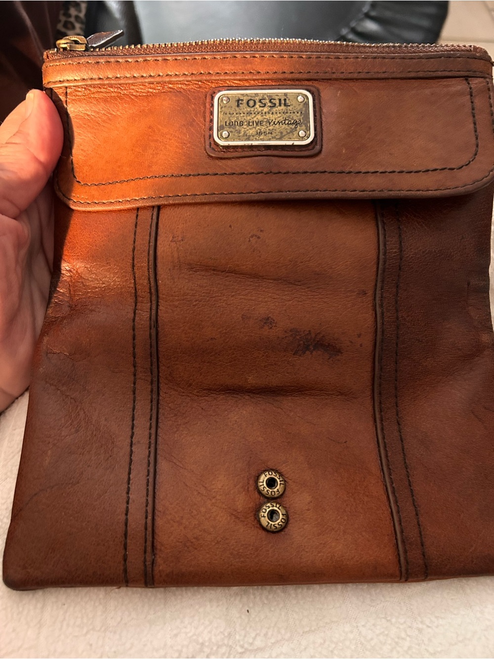 Fossil Brown leather wallet “Long live Vintage” - Picture 4 of 17